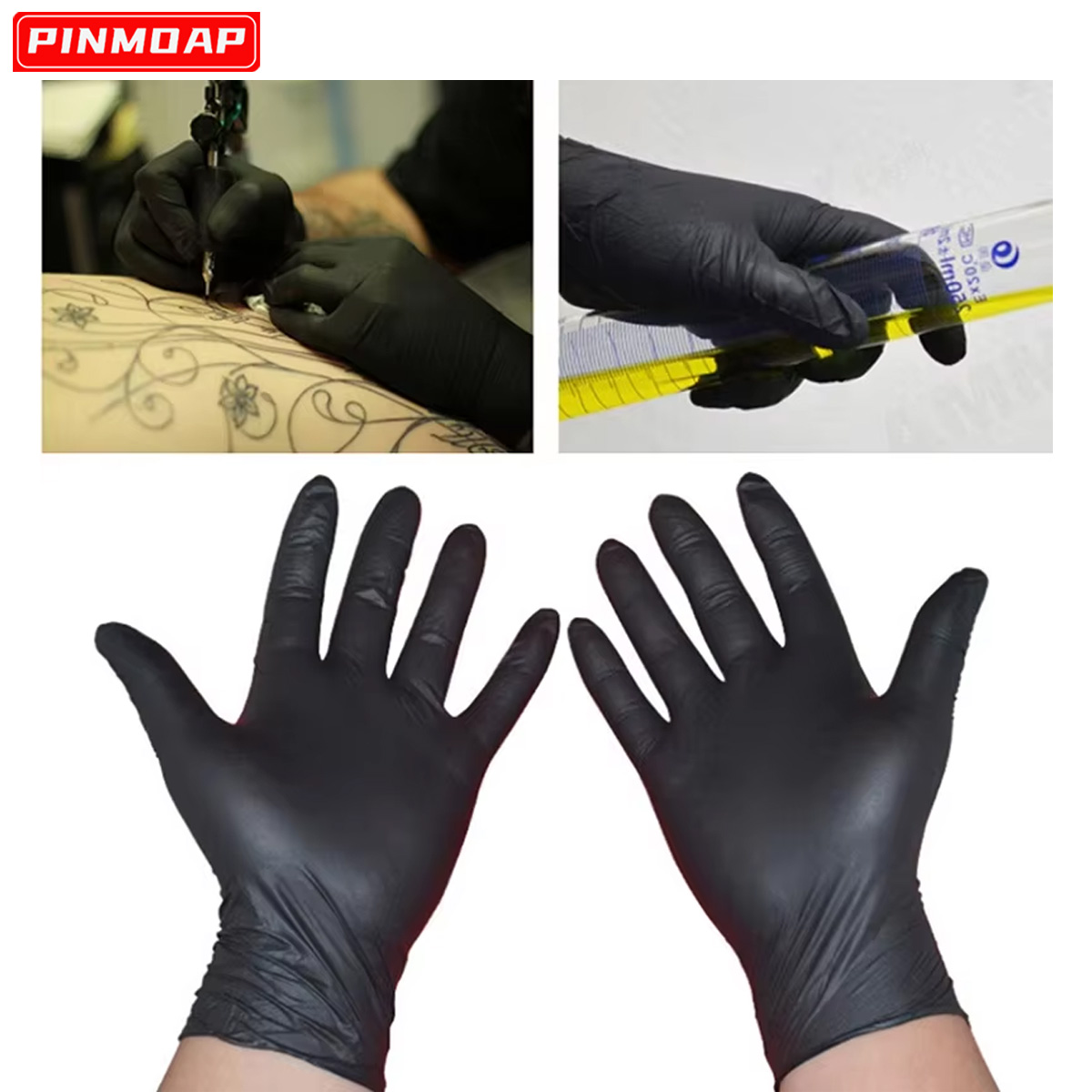Medical Gloves - 10/50 шт. одноразовые черные нитриловые перчатки
